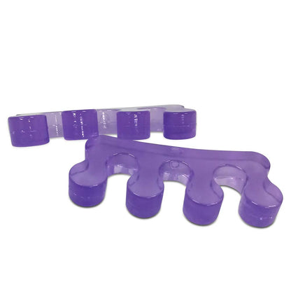 Yoga Toes blue toe stretcher worn on feet