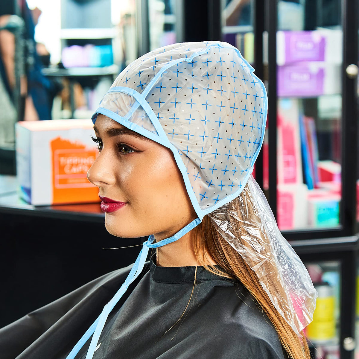Colortrak highlighting cap with neck protector extended