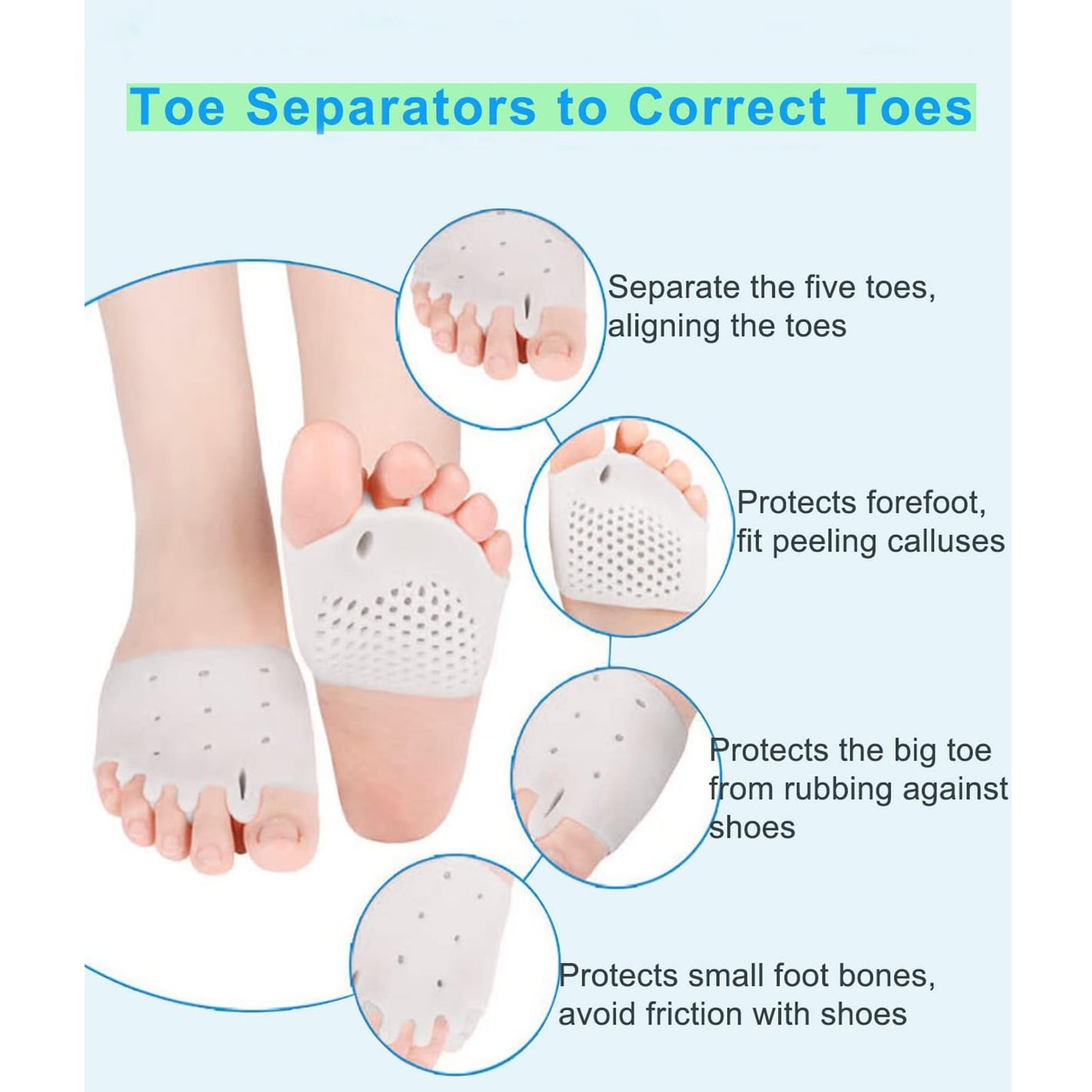 Side view of Weraeraw bunion corrector cushion on a foot