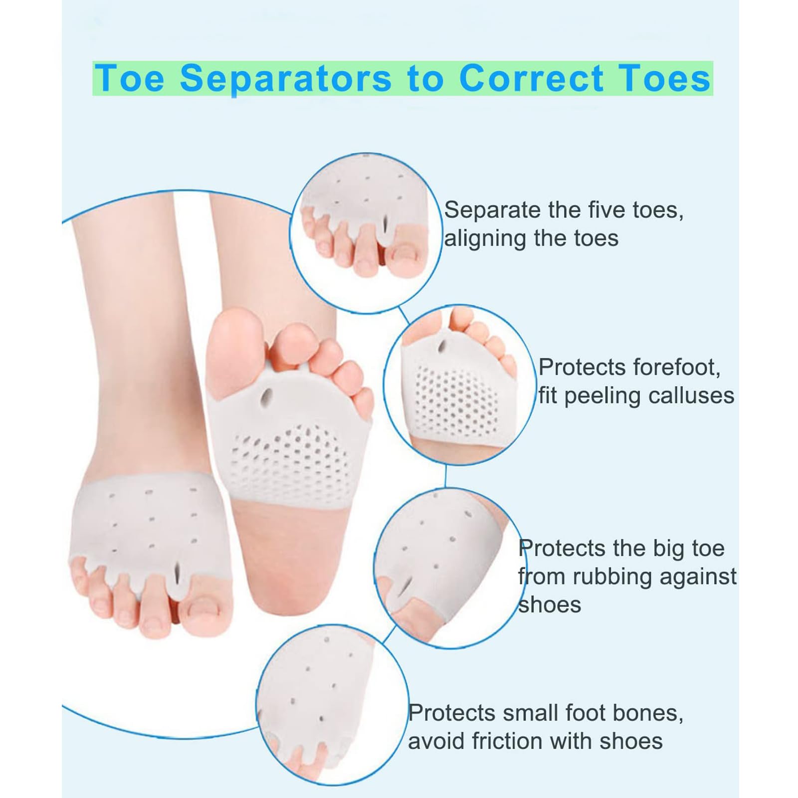 Side view of Weraeraw bunion corrector cushion on a foot