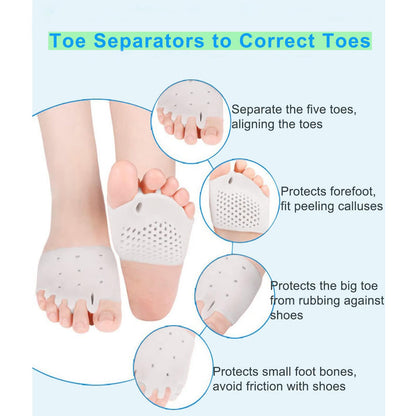 Side view of Weraeraw bunion corrector cushion on a foot