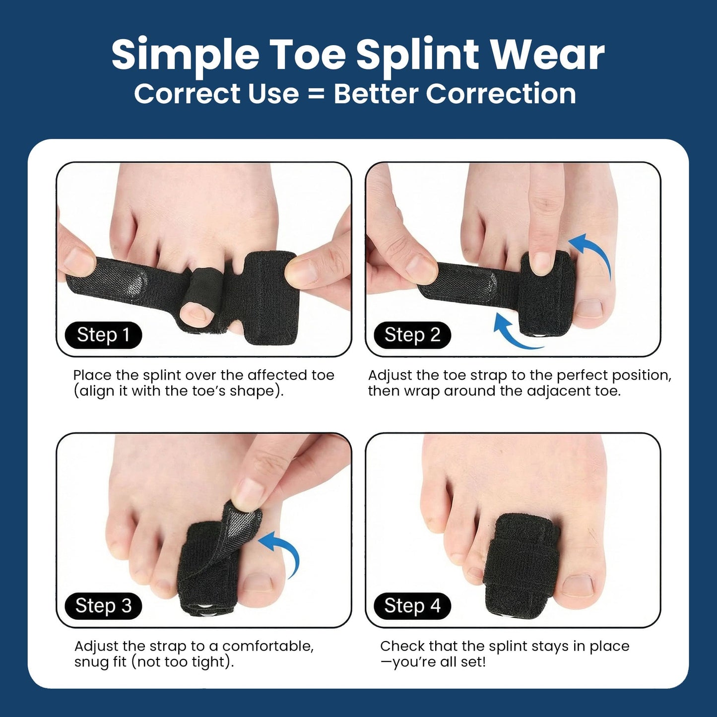 Adjustable hammer toe wrap showing soft fabric interior