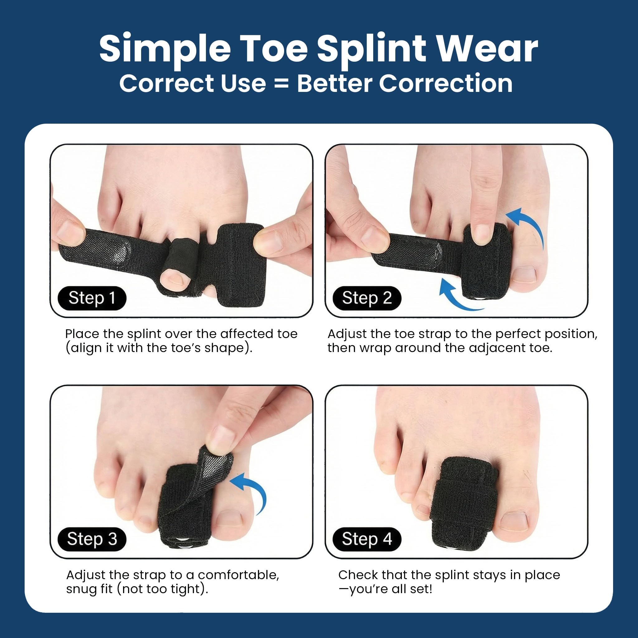 Adjustable hammer toe wrap showing soft fabric interior
