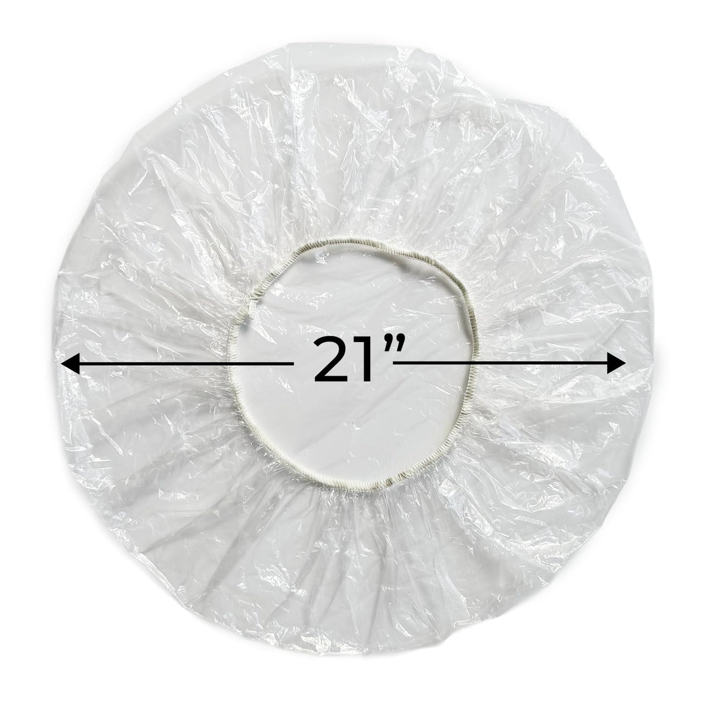 Clear plastic hair processing cap being used for deep conditioning treatment