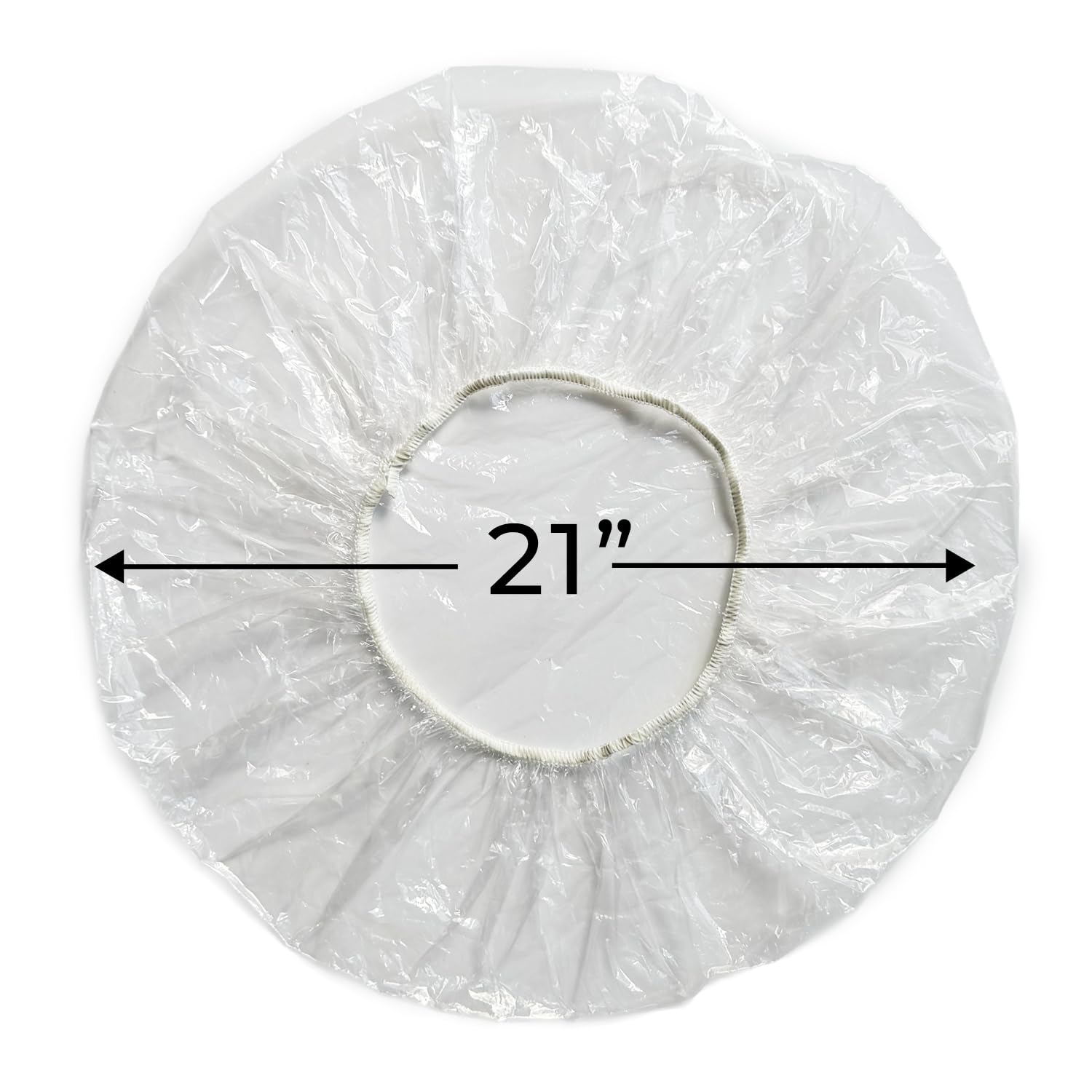 Clear plastic hair processing cap being used for deep conditioning treatment