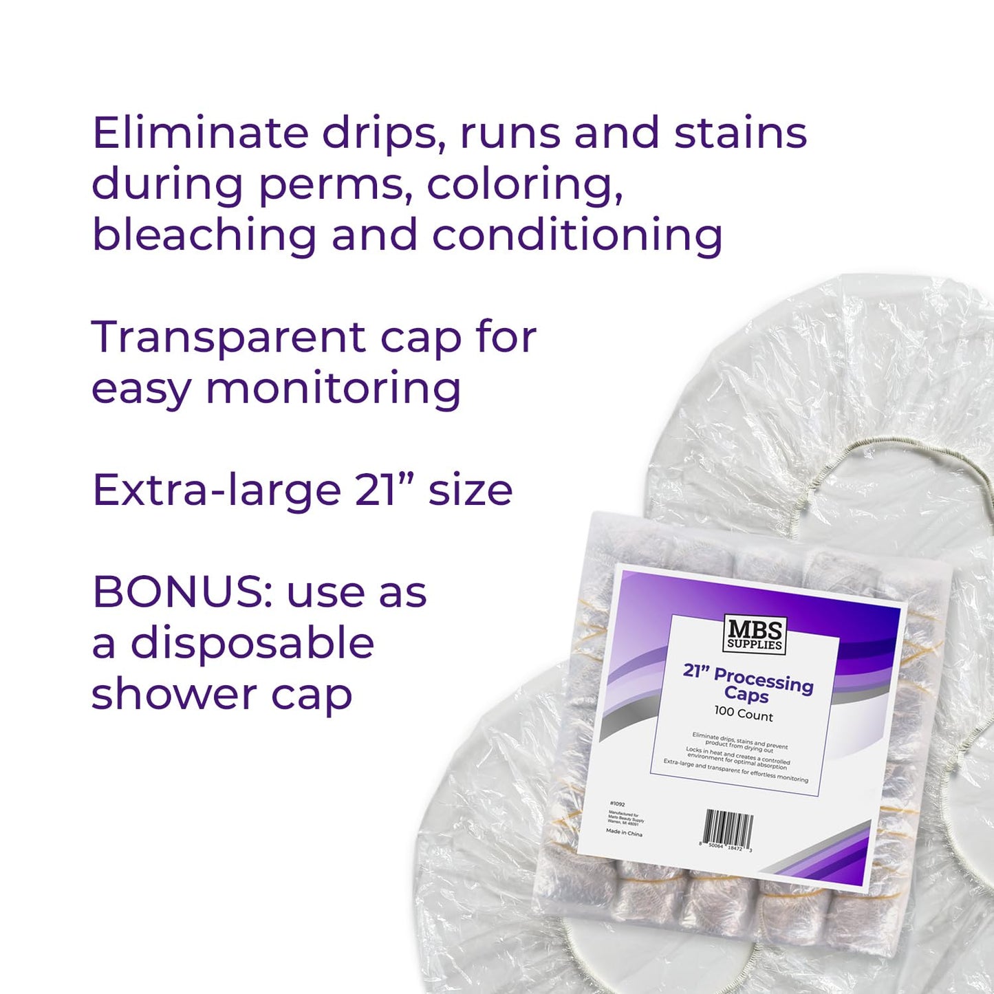 Diane hair treatment caps bulk pack showing elastic trim detail