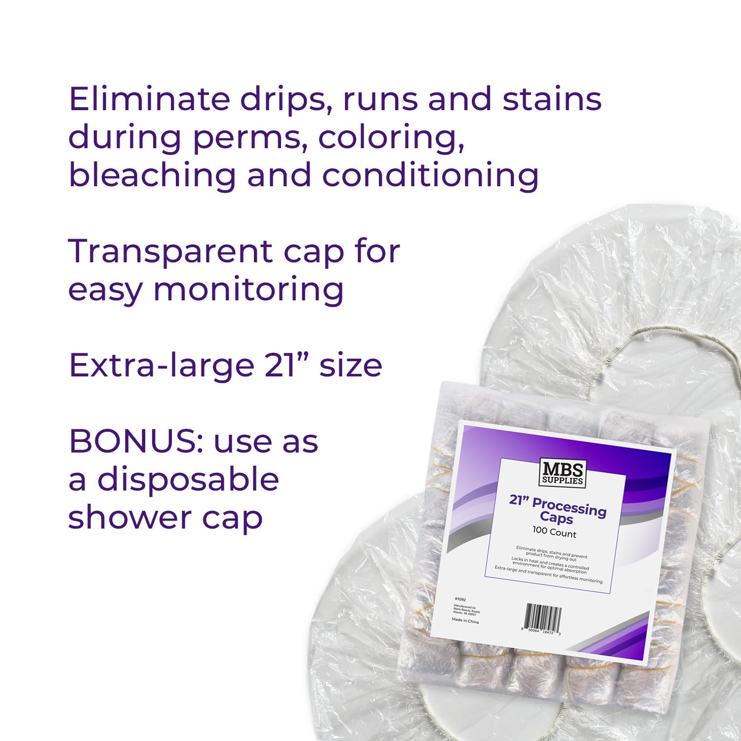 Diane hair treatment caps bulk pack showing elastic trim detail