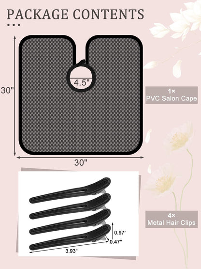 Reusable waterproof hair coloring cape for salon use