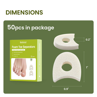Close up of Bukihome foam toe spacers for overlapping toes
