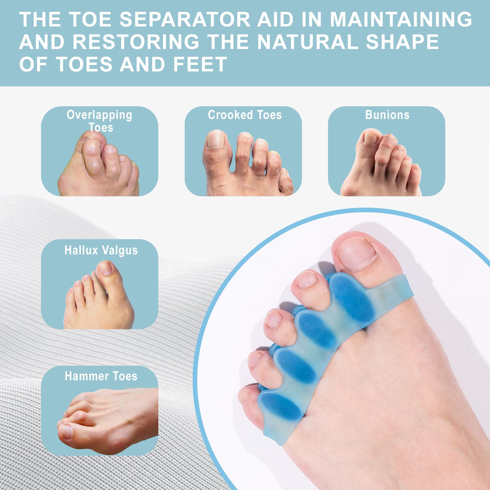 SNOQ bunion corrector silicone spacers side profile