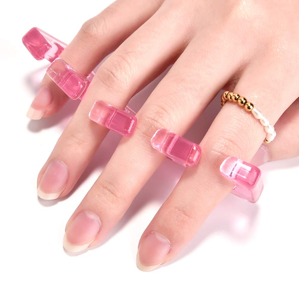 Pink soft silicone toe spacers for nail polish application