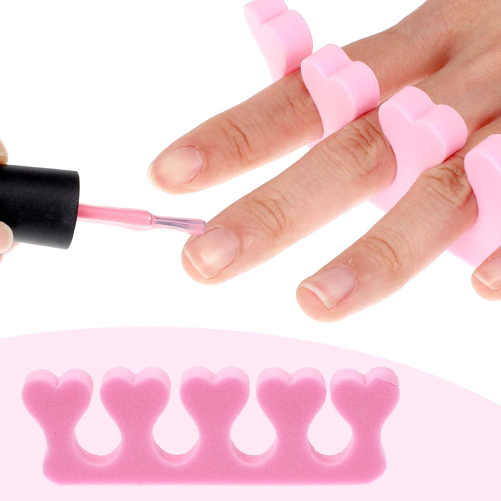 Detailed view of cushioned sponge separators for toes