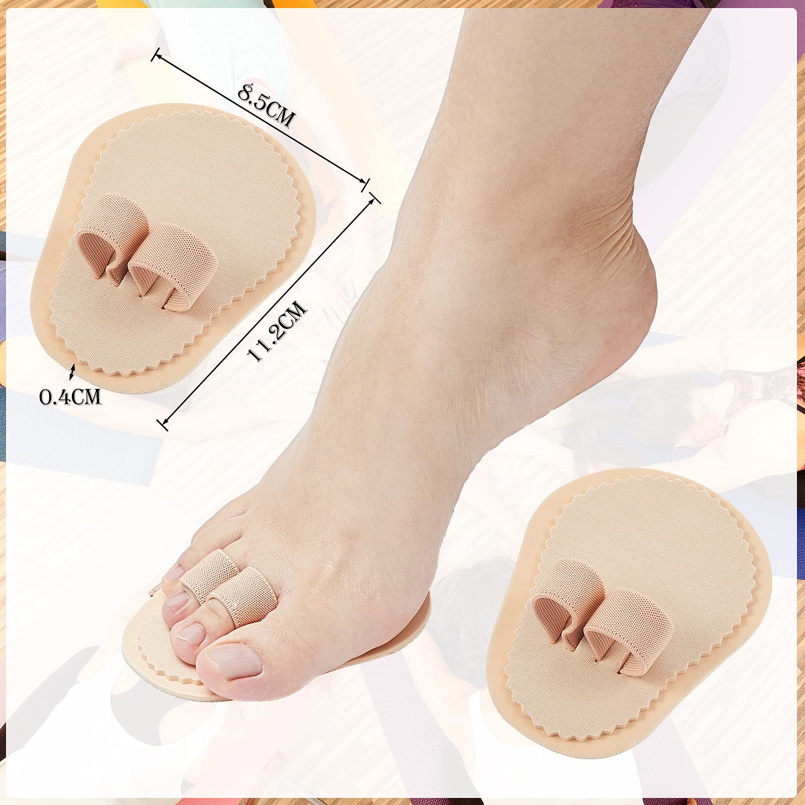 Beige double toe corrector separator for overlapping toes