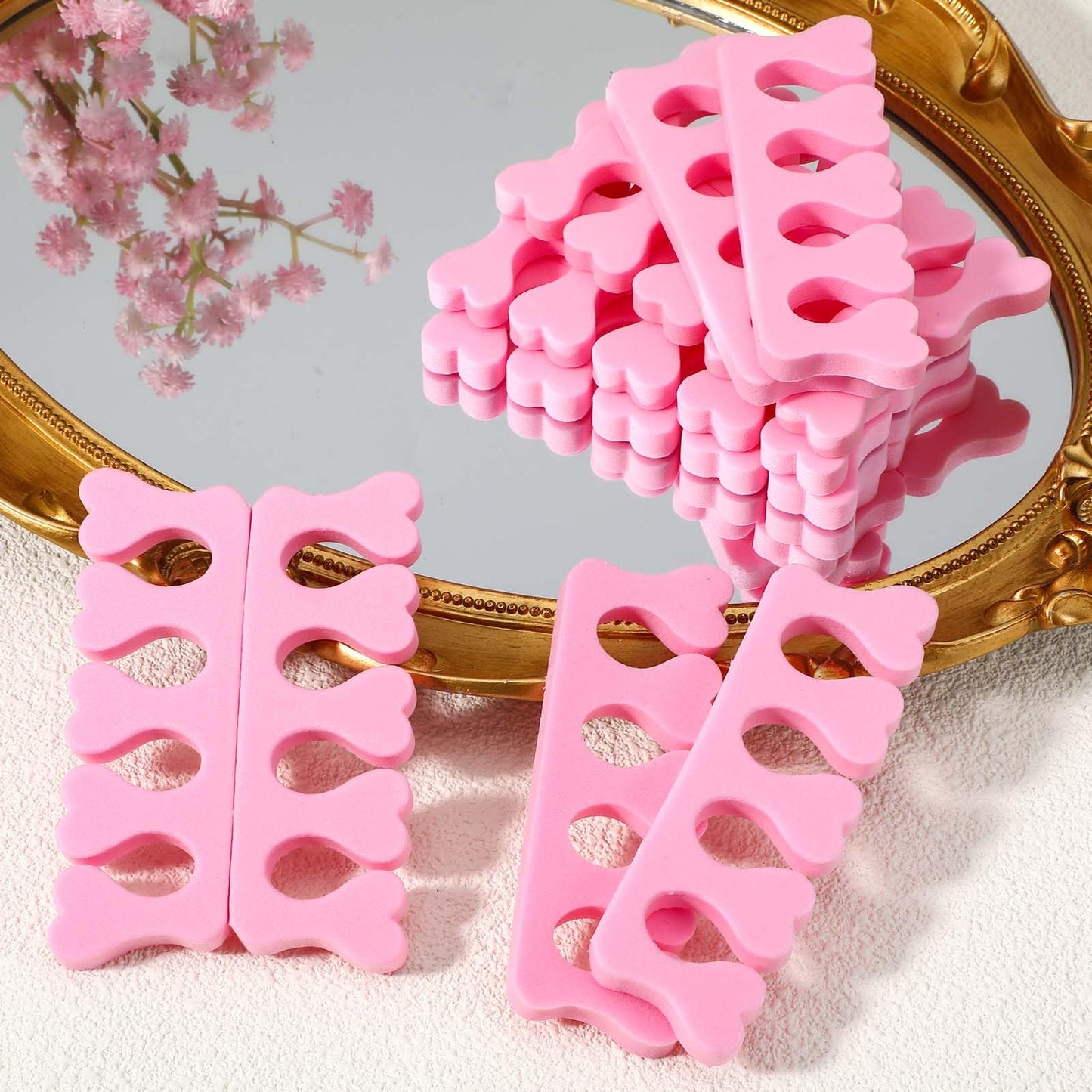 Bulk pack of 12 foam toe separators for nail care routine