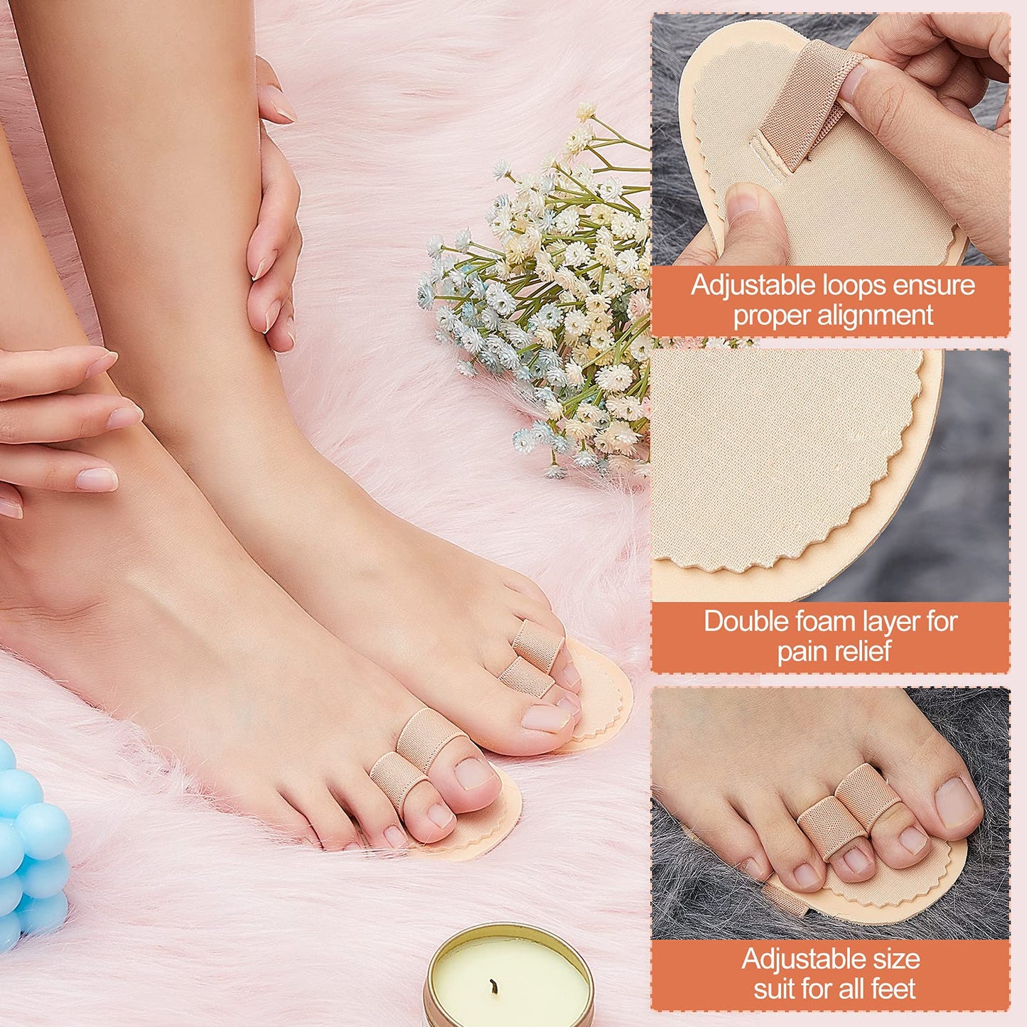 Nuanchu hammer toe splint showing adjustable ring feature