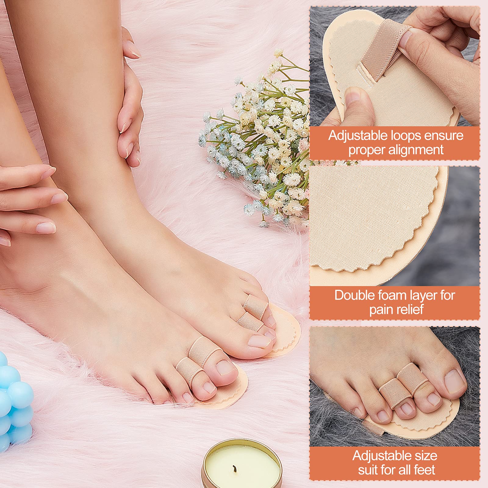 Nuanchu hammer toe splint showing adjustable ring feature