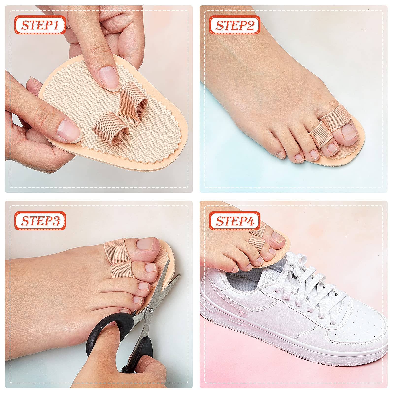 Soft fiber composite toe cushion for foot pain relief