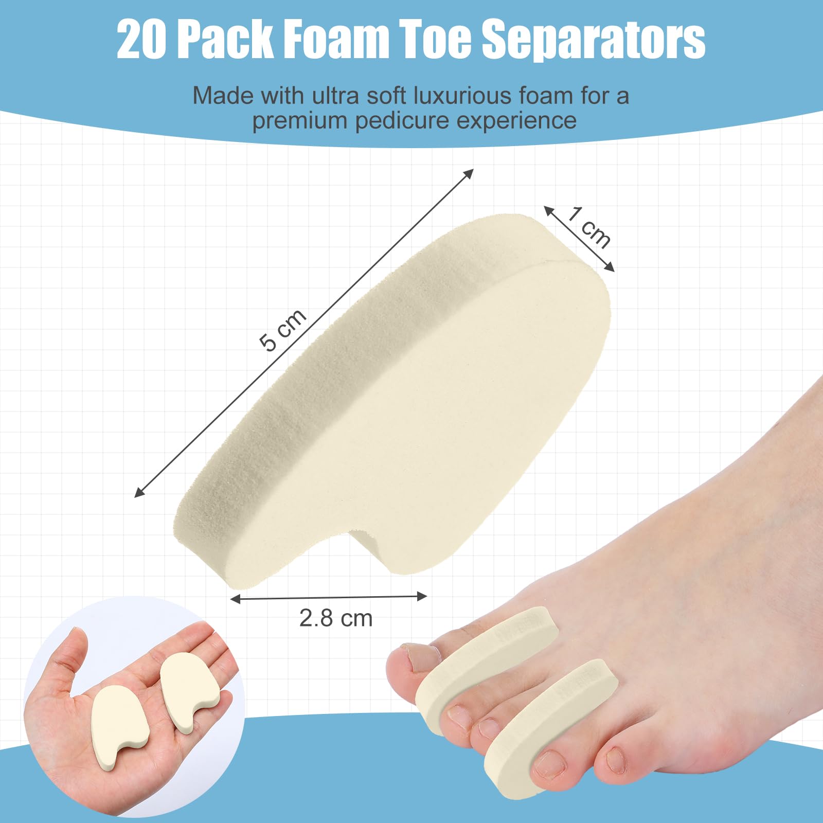 Soft foam toe separators for bunion pain relief