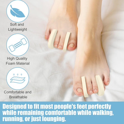 Unisex foam toe spacers for overlapping toes