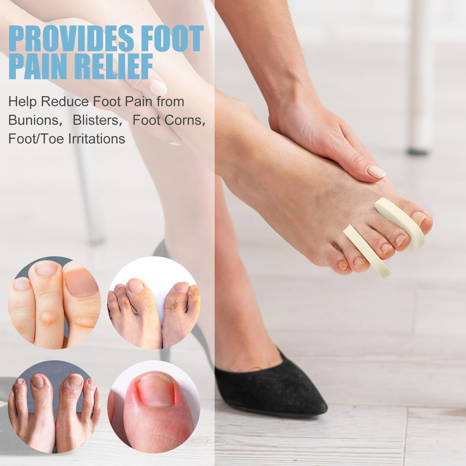 Comfortable medical grade foam toe spacers bulk pack