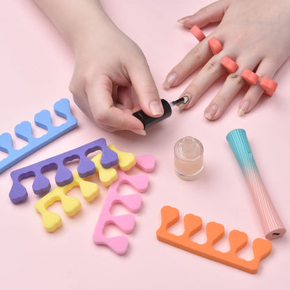 Assorted colors of heart shaped sponge toe separators