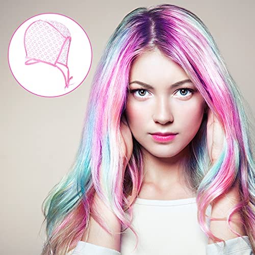 Detailed view of hair highlighting crochet tool tip