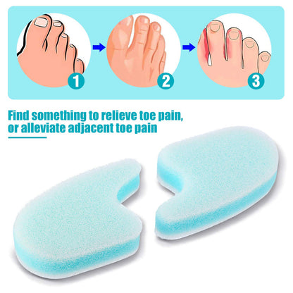 Close up of 3-layer foam toe separators