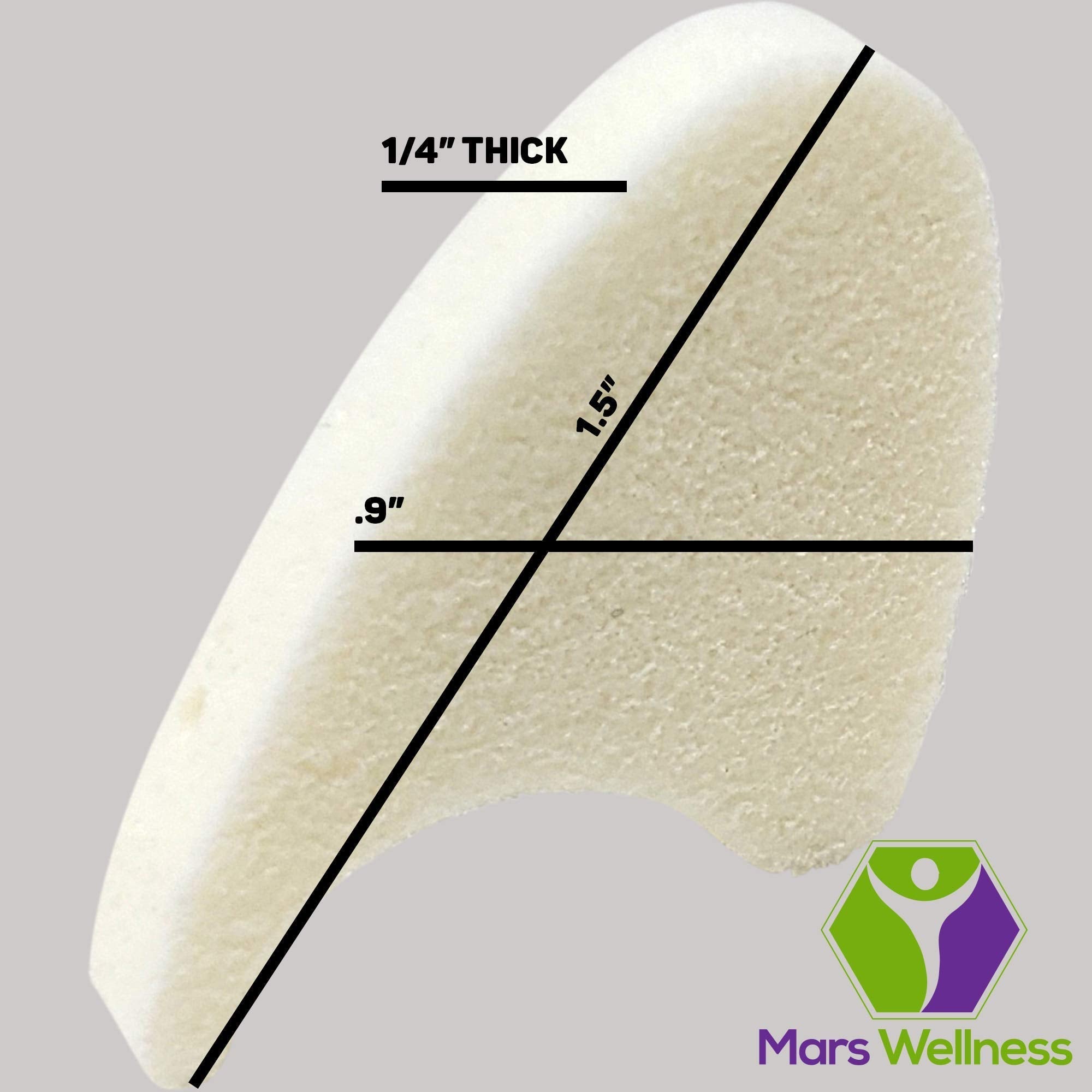 Close up of Mars Wellness foam toe spacers on a foot