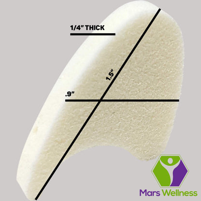 Close up of Mars Wellness foam toe spacers on a foot