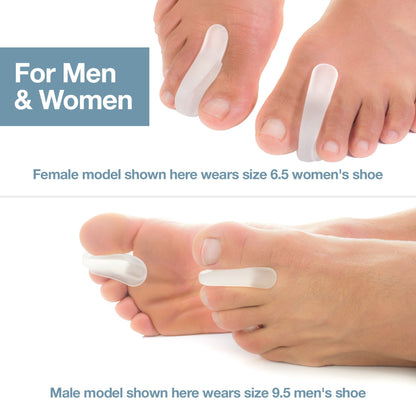 Close up of medical grade silicone toe separators