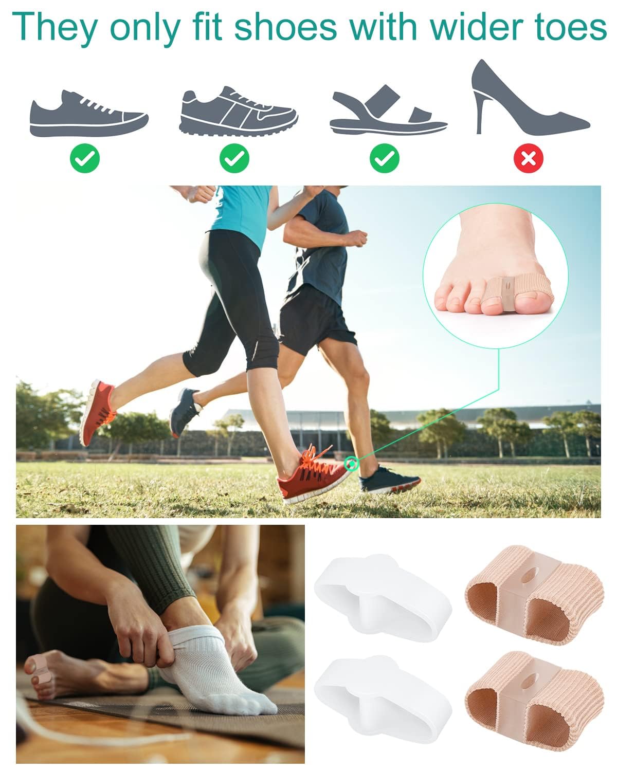 Full 4-piece bunion correction kit for men and women