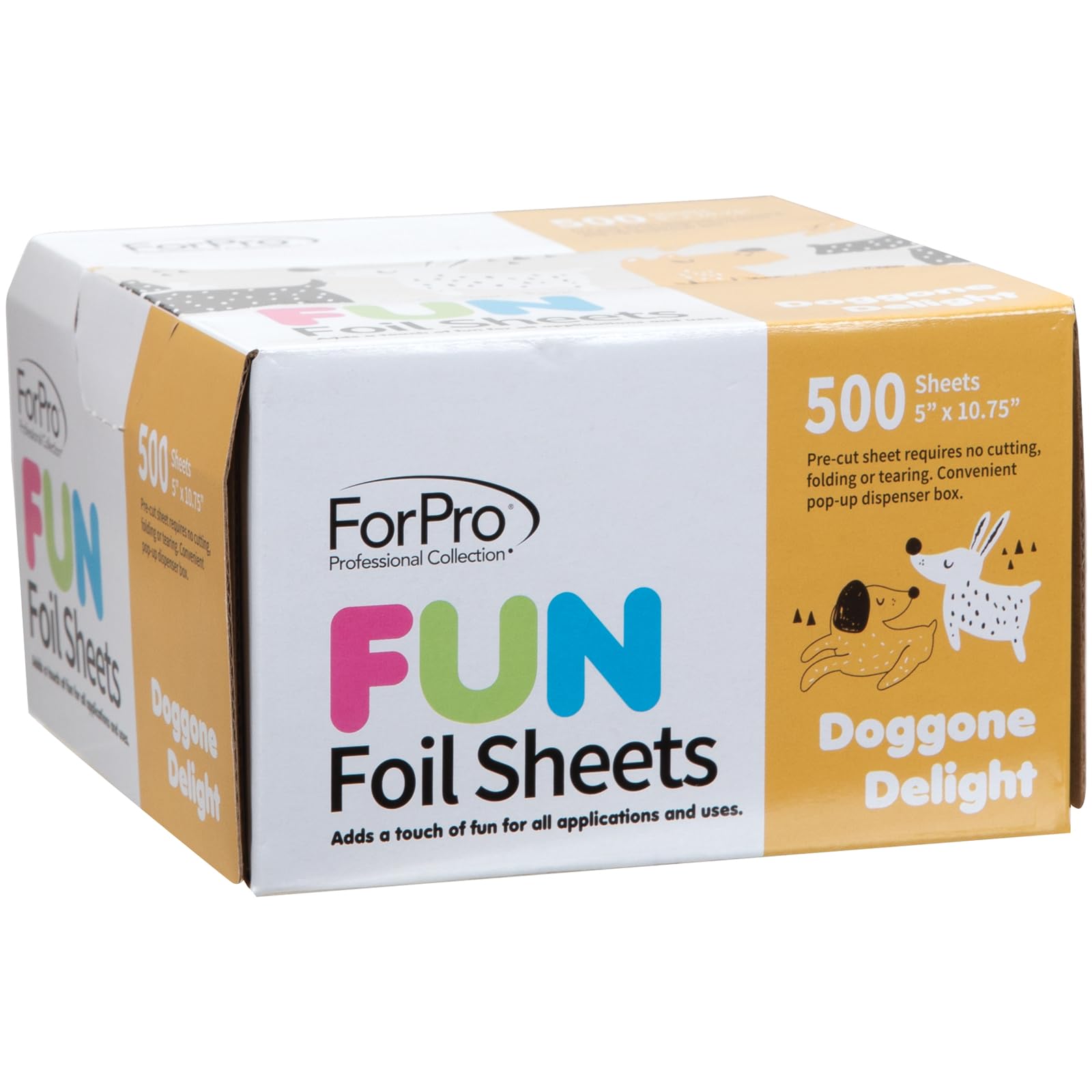 Close up of ForPro professional hair foil texture and dog design