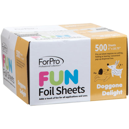 Close up of ForPro professional hair foil texture and dog design