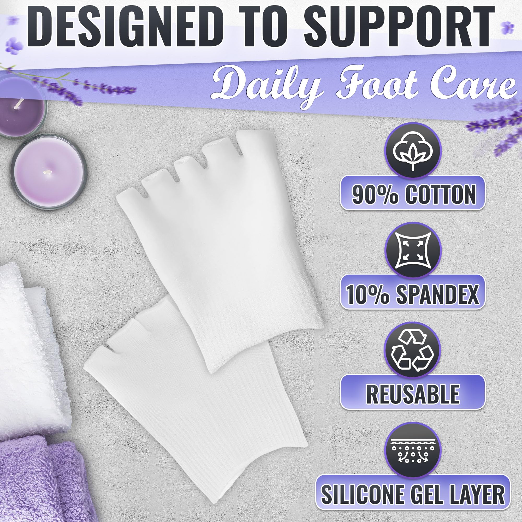Nadoba toe alignment socks showing gel lining detail