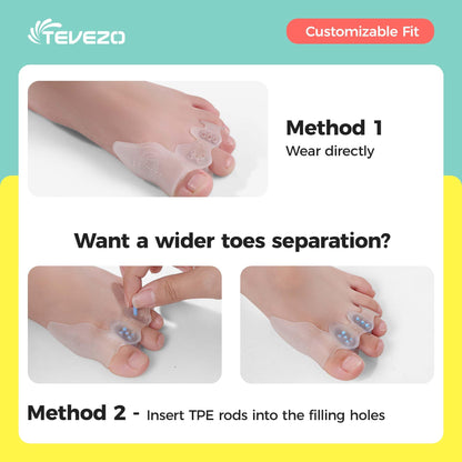 Tevezo medical grade silicone toe separator for small feet
