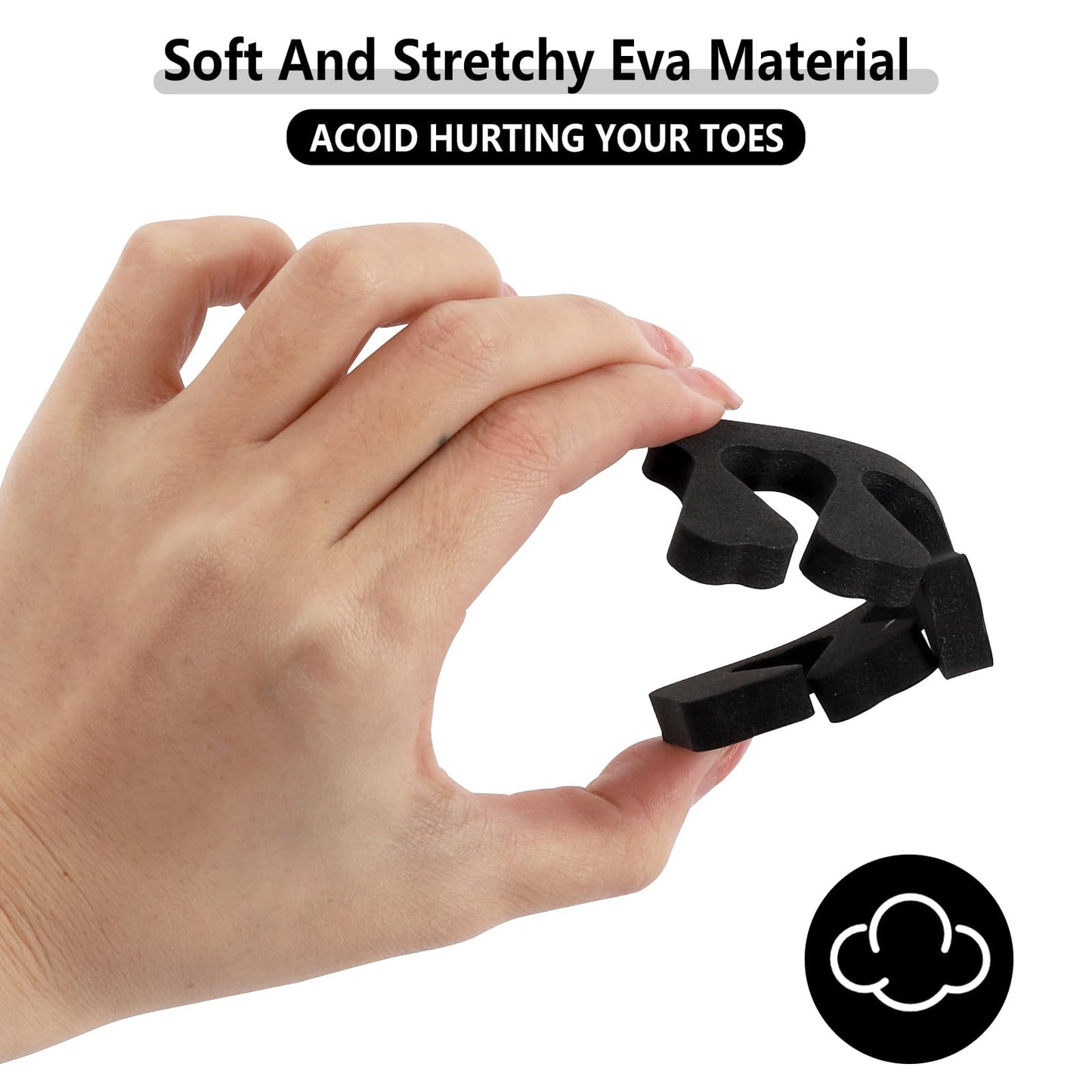 Applying nail polish using Tecbeauty black toe separators