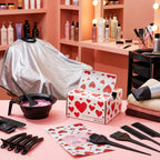 Premium imported USA hair styling foils with decorative hearts for professional color processing