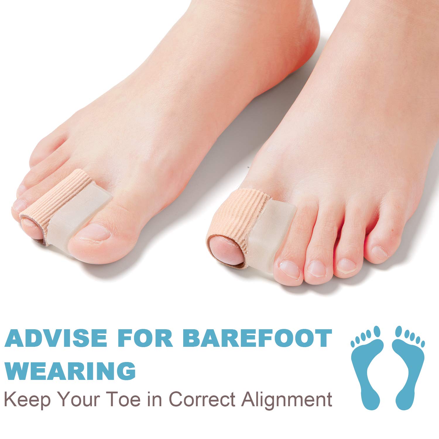 Povihome fabric lined toe spacer for overlapping toes
