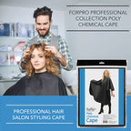 Hair salon cape showing full coverage dimensions