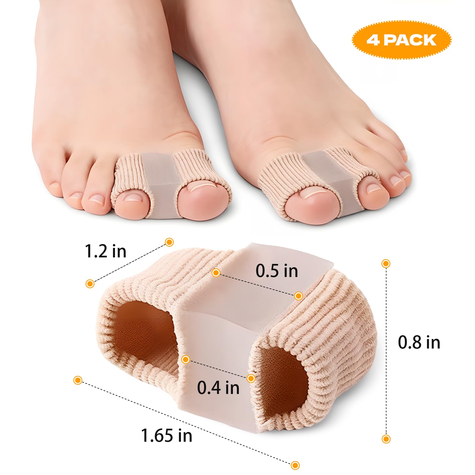 Pair of LeaOcaao dual loop gel toe spacers on a flat surface
