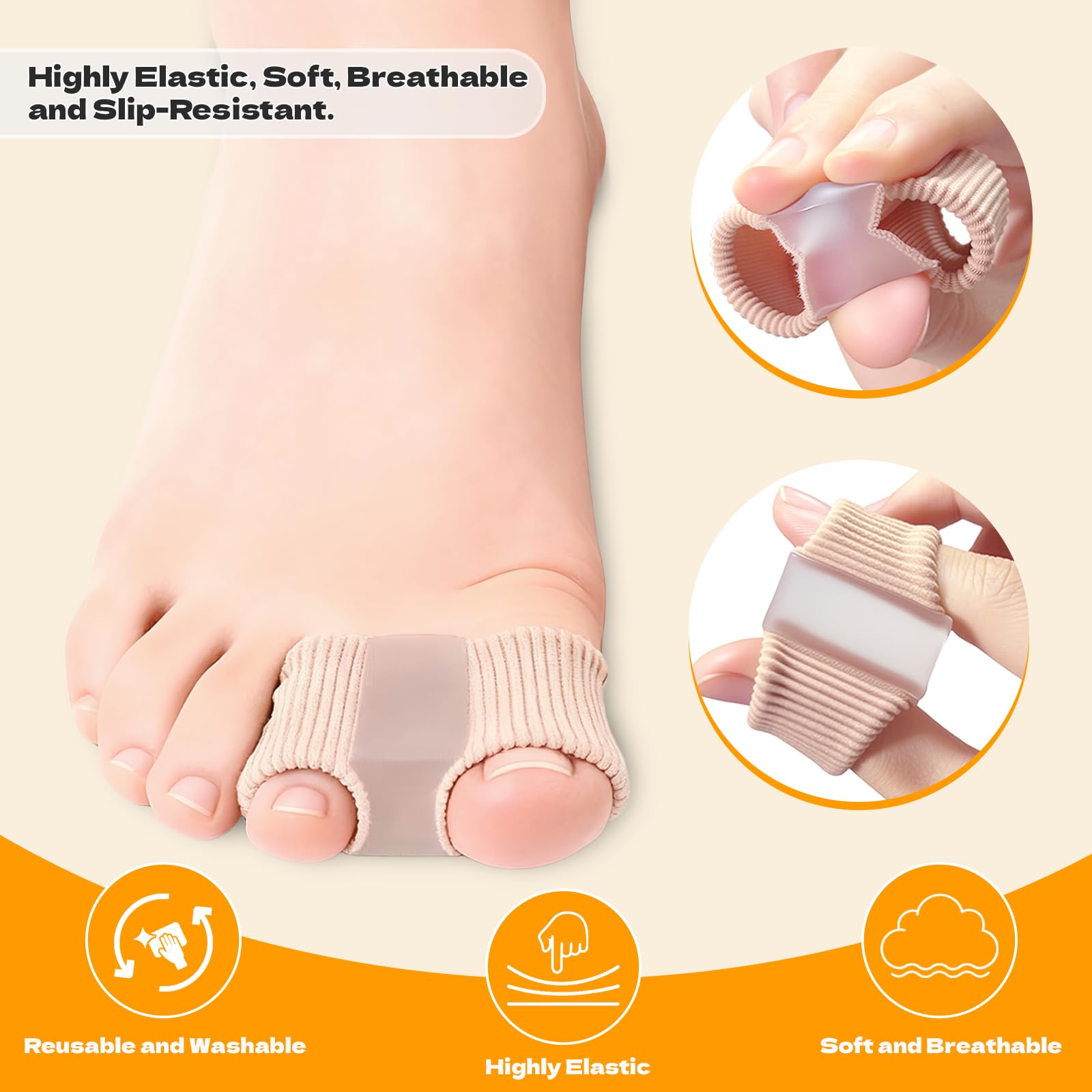 LeaOcaao toe separators positioned on toes for alignment