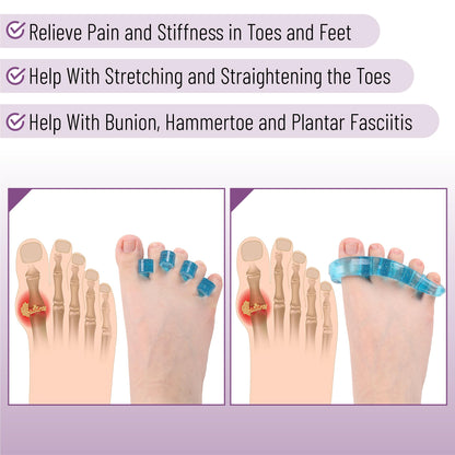 Medical grade gel loop toe separators closeup
