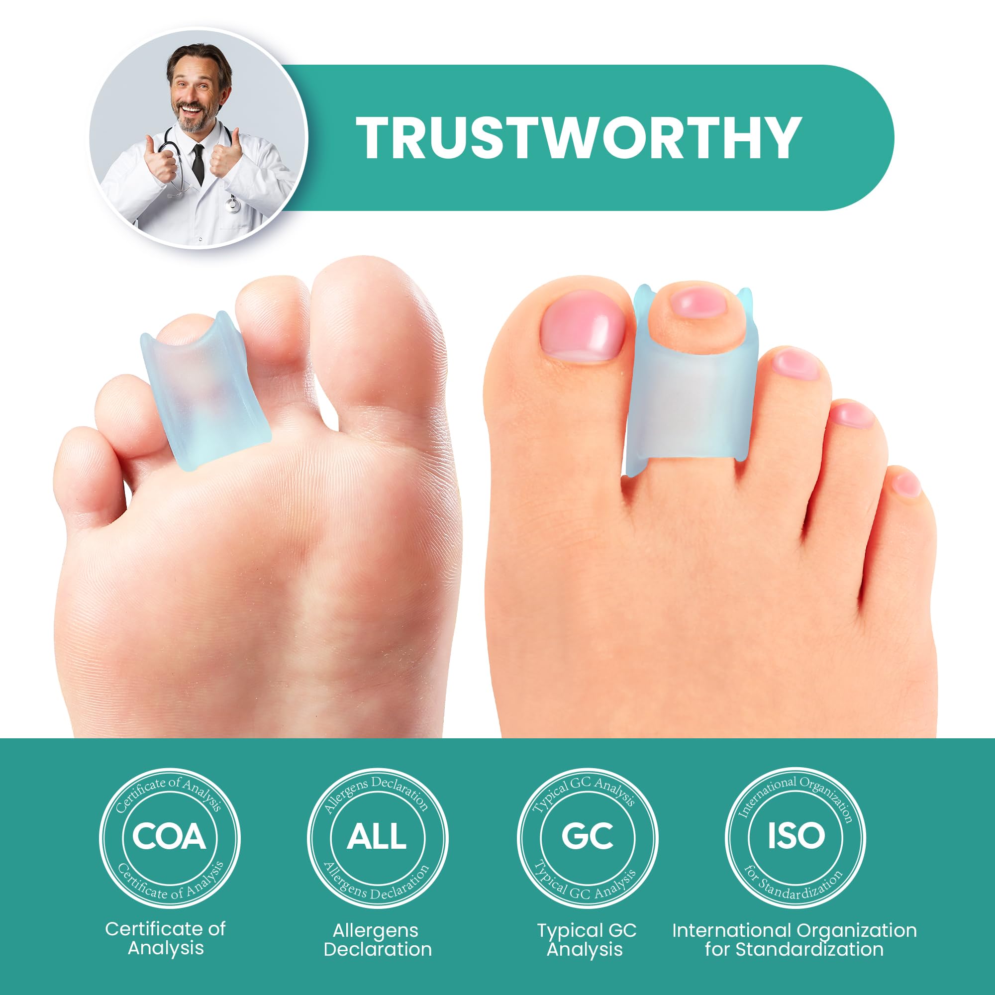Welnove blue silicone gel toe splints for hammer toes