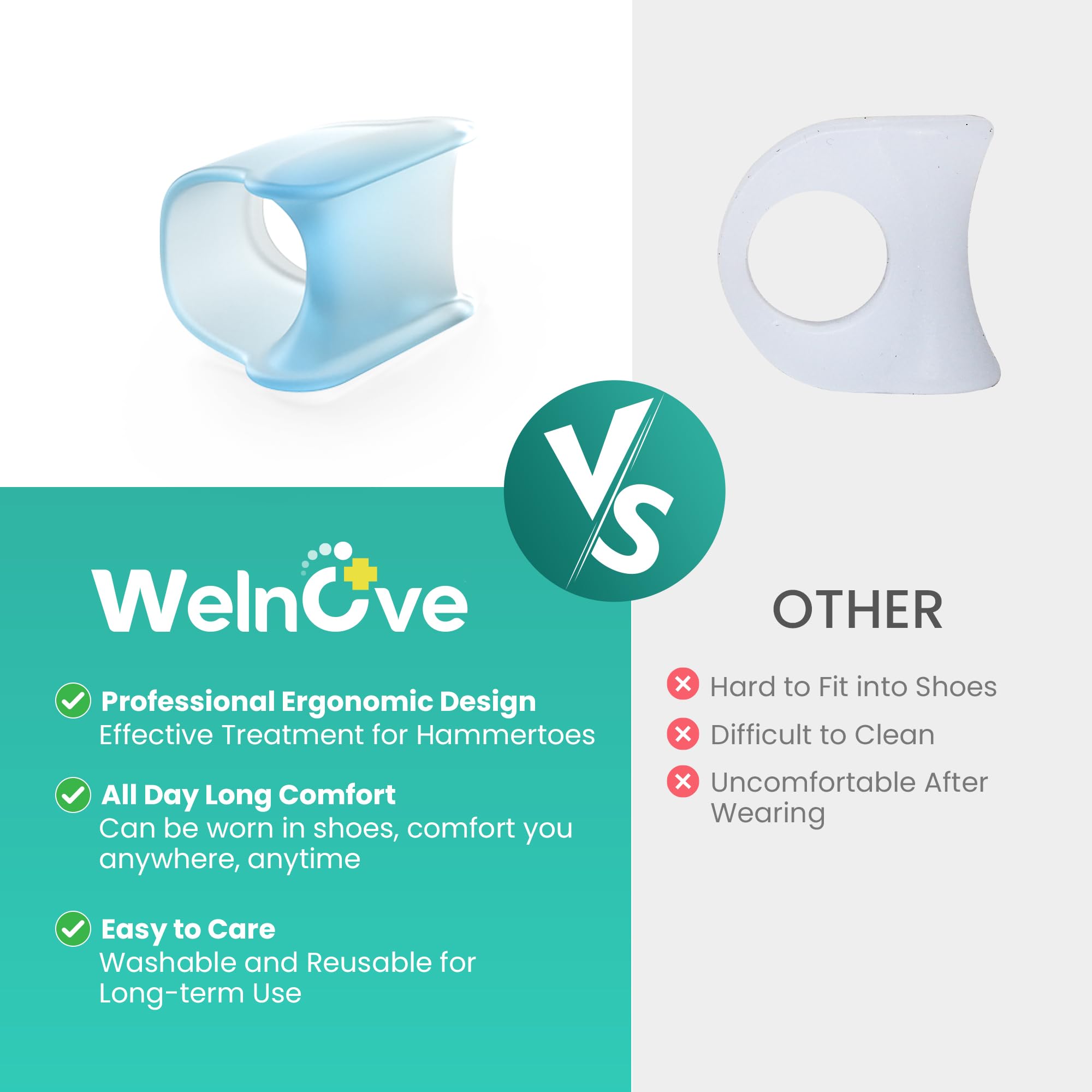 Welnove gel splints for curled and crooked toes