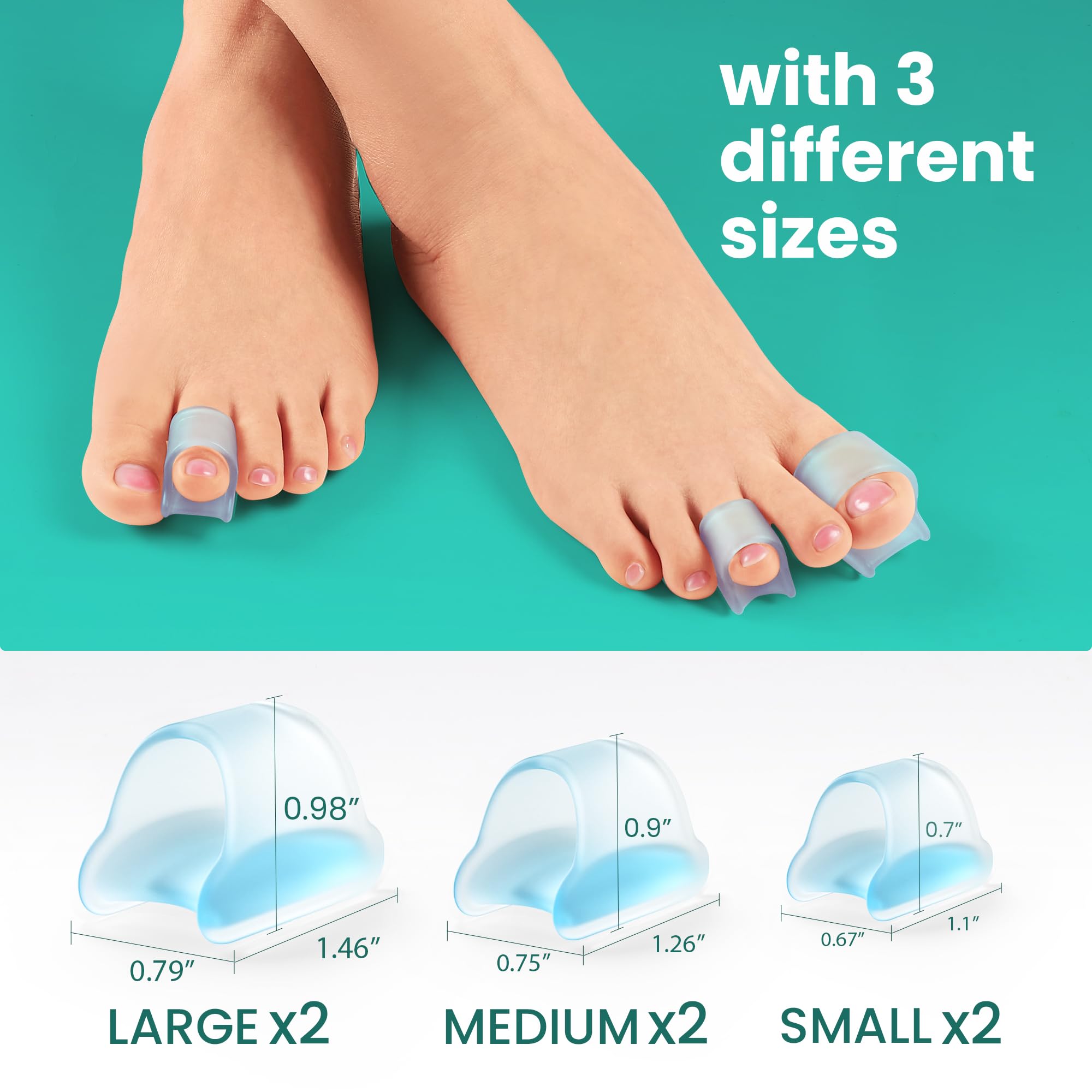 Welnove 6 piece toe separator set packaging view