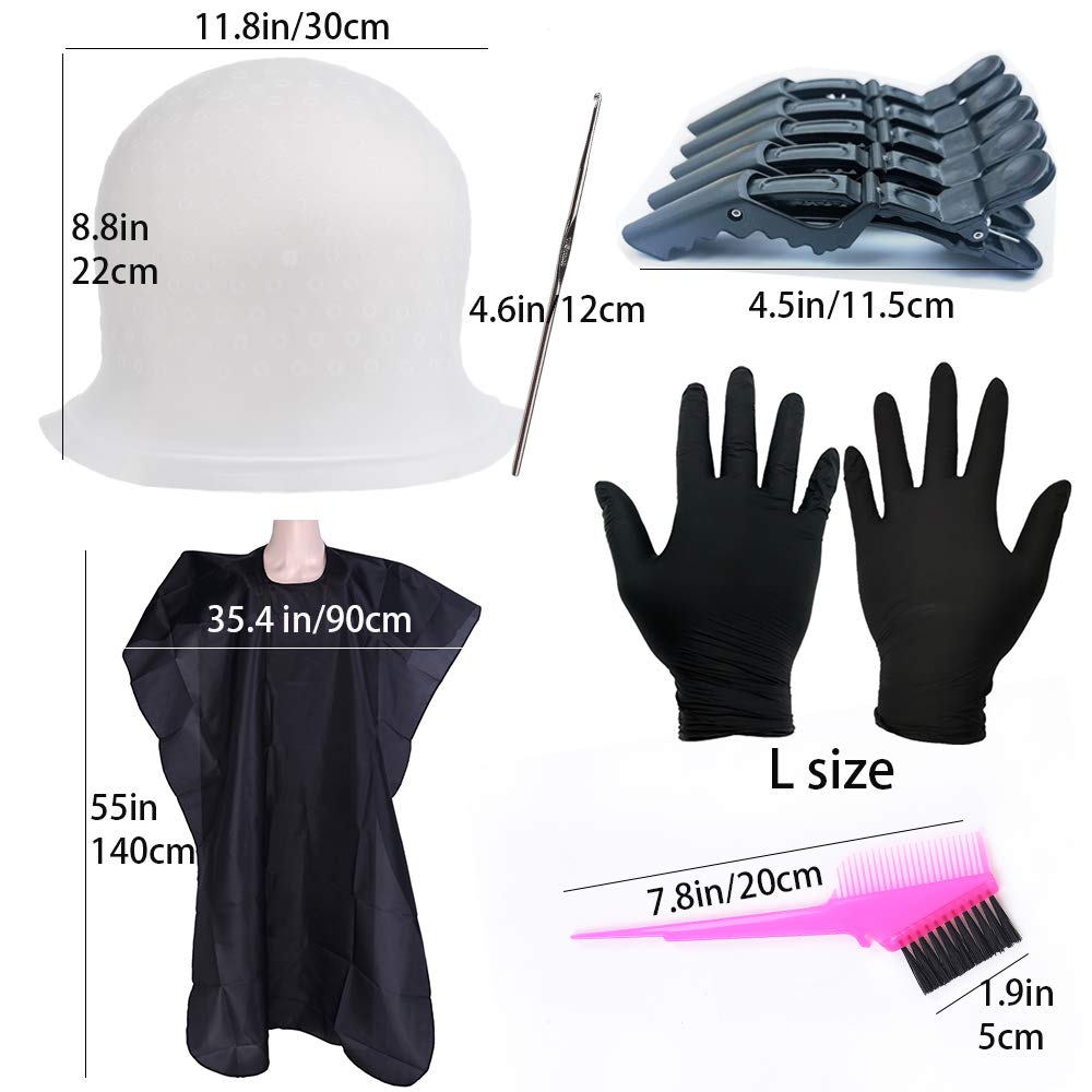 Two reusable silicone highlighting caps for hair dyeing