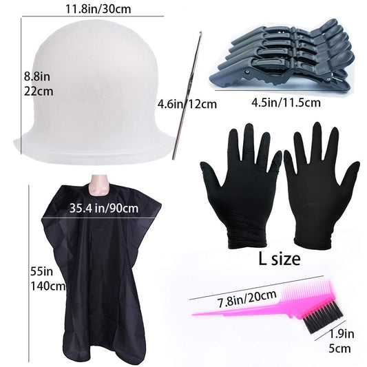 Two reusable silicone highlighting caps for hair dyeing