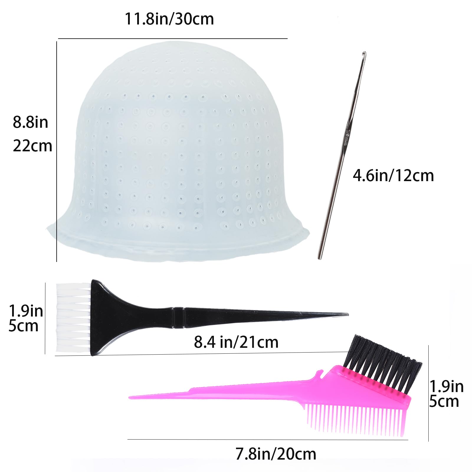 Metal crochet hook tool for hair highlighting