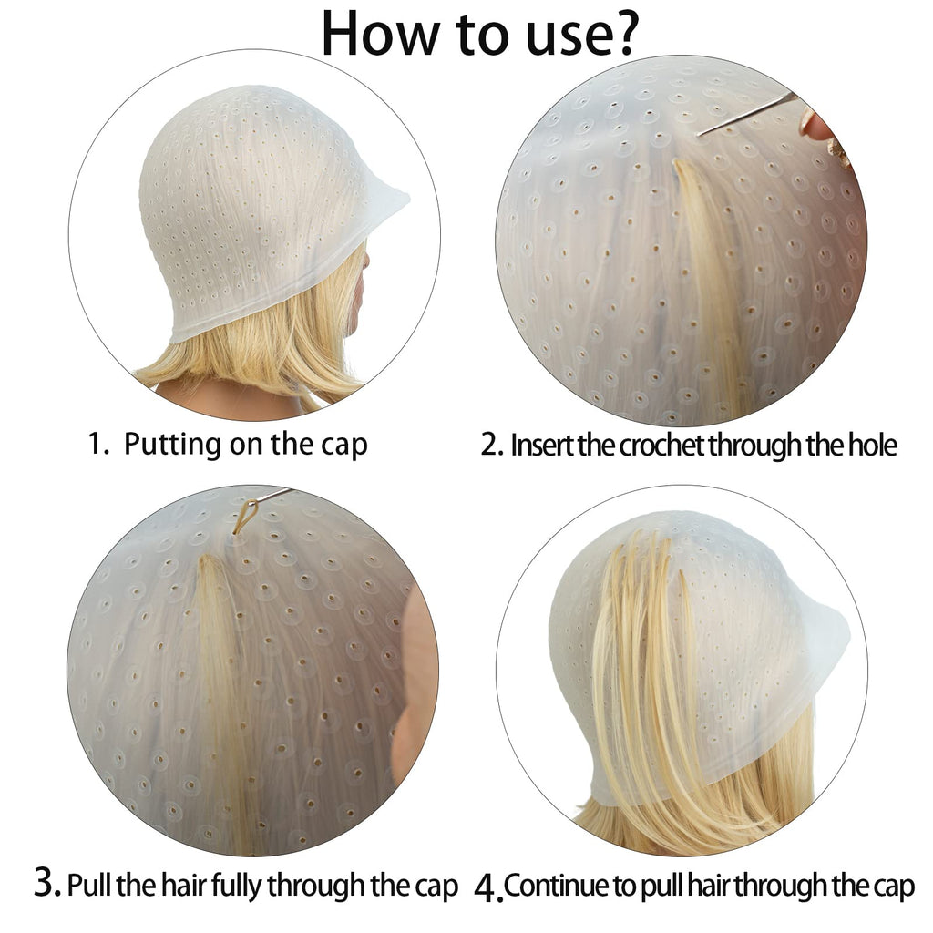 Close up of silicone hair cap showing precise hole alignment