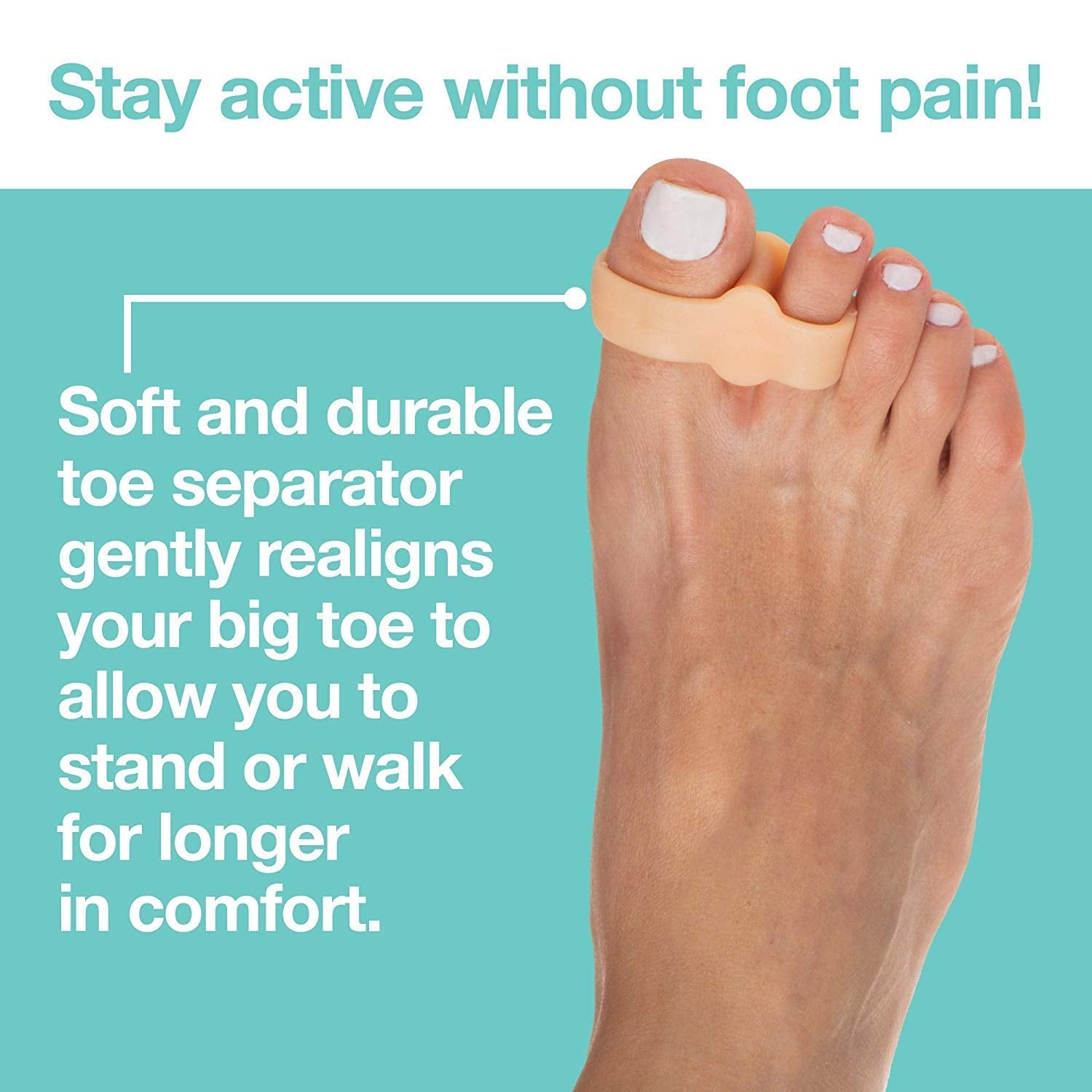 ZenToes double loop gel toe separator on foot